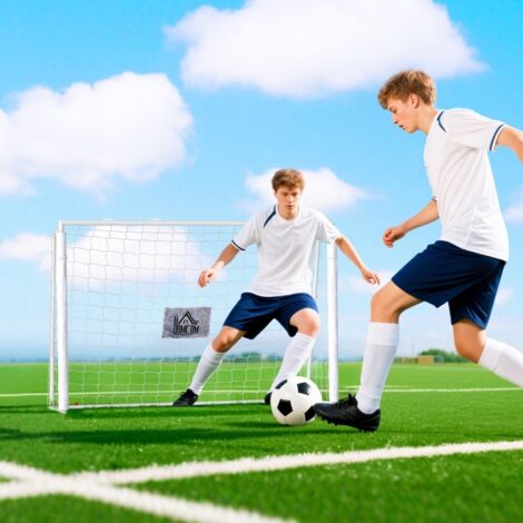 Butin de football pour enfants,marquage de cible,manches absorbantes de chocs,jardin,186x123cm,blanc