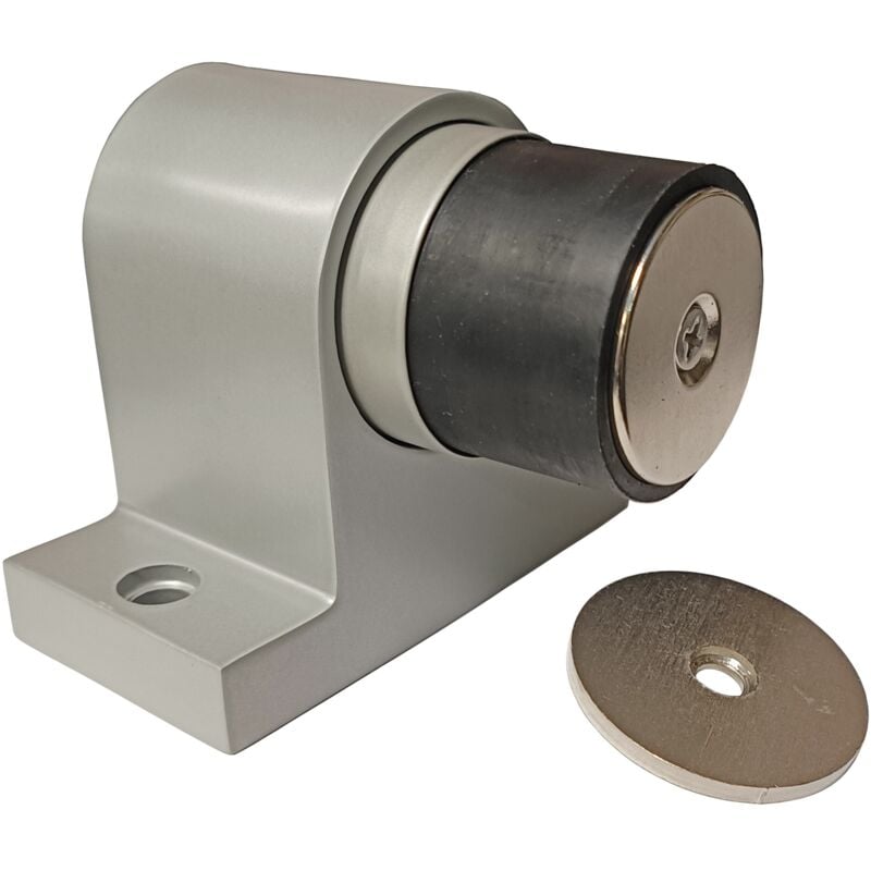 Butoir Au Sol Magnétique couleur epoxy (Blanc,Gris ou Noir) ' Klose Besser pour Porte Lourde.Tout Inox 304 dans la Masse. Gris