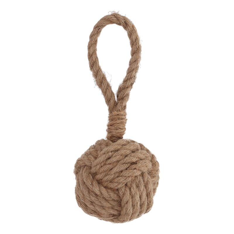 Butoir de poignée de porte en jute - Beige - d 10,8 cm - Livraison gratuite