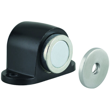 Butoir de porte à aimant, corps alliage, fixation au sol, noir mat - THIRARD