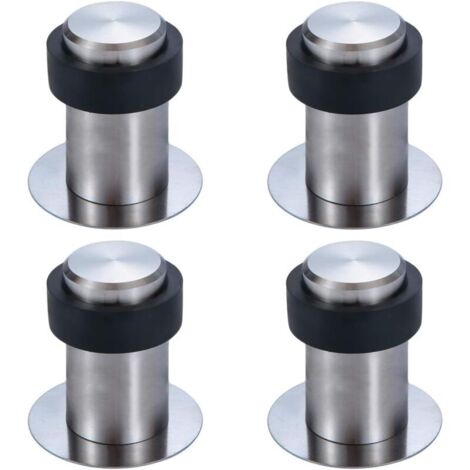 Butoir de Porte Adhésif au Sol 6 cm en Acier Inox Arrêt de Porte Butée Porte (Lot de 4)-6cm
