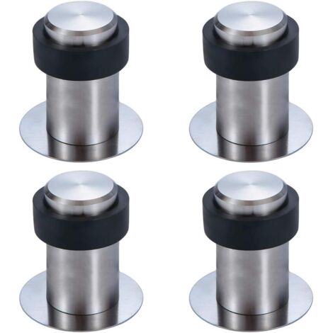Butoir de Porte Adhésif au Sol 6 cm en Acier Inox Arrêt de Porte Butée Porte (Lot de 4)-6cm
