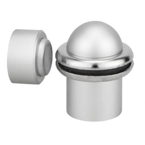 Thirard – Butoir à visser aluminium Ø30x50mm – Fixation au sol – Aimant mural pour maintien porte ouverte – Finition satinée