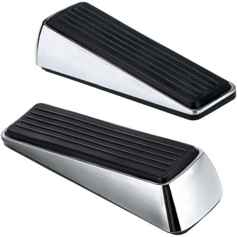 Butoir de porte en caoutchouc, cale de porte en acier inoxydable et caoutchouc, anti-rayures et antidérapant (lot de 2)
