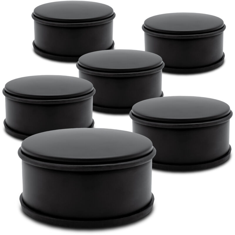 Butoir de porte en métal noir 11 cm x 6 cm - Lot de 6 - Butoir de porte en métal avec face inférieure antidérapante