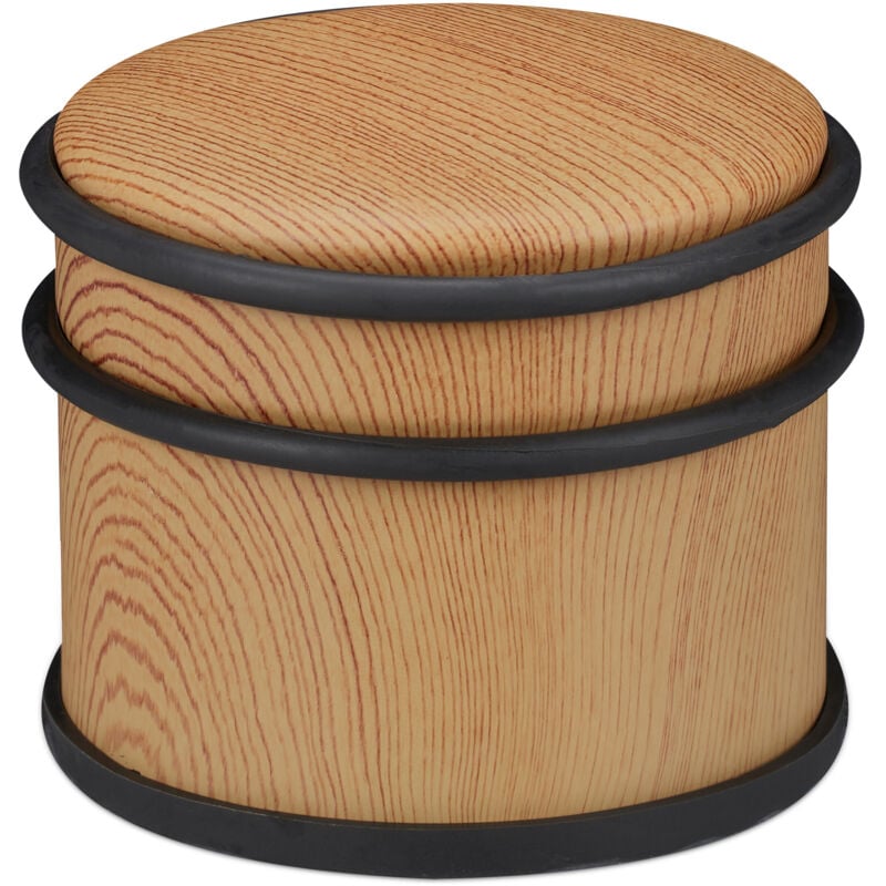 Butoir de porte, en lot de 10, lourdes portes & fenêtres, inox & caoutchouc, aspect boisé, cale haute, ∅ 9,5 cm, marron