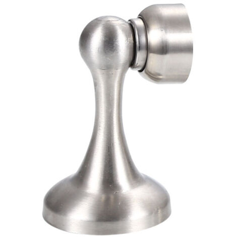 Butoir de porte magnétique en aspect acier inoxydable Butée de porte avec matériel de fixation au sol et au mur, 4,8 x 30 x 7.5 cm