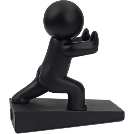Butoir de porte mignon, butoir de porte décoratif Buddy, protège vos sols (noir, 1 paquet)