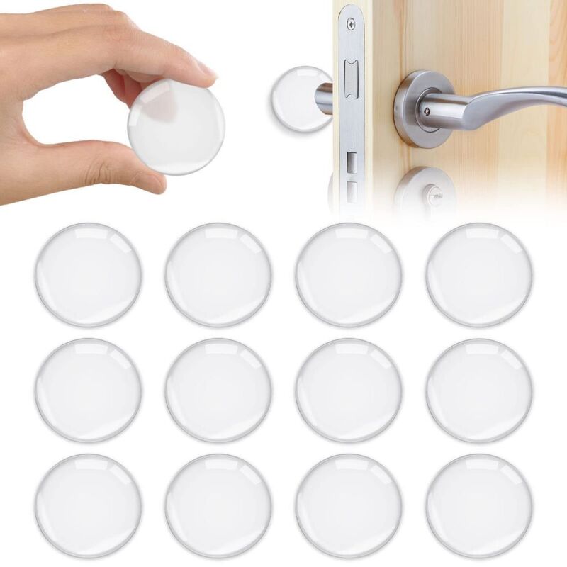 Butoir de porte mur,30mm,Silicone,adhésif,Transparent, rond