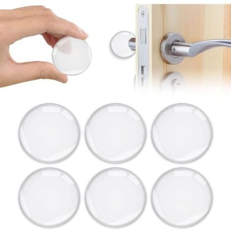 RNEMITERY Butoir de porte mural, 6PCS butoir de porte en silicone auto-adhésif, butoir de porte solide pour armoire, cuisine, salle de bain et portes de bureau.