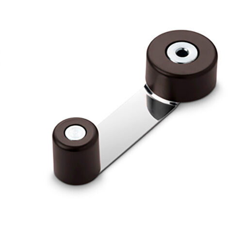 Butoir de porte rotatif en métal marron – Fixation adhésive ou vis – Dimensions 5x5x3 cm – Protection murs et meubles – Inofix
