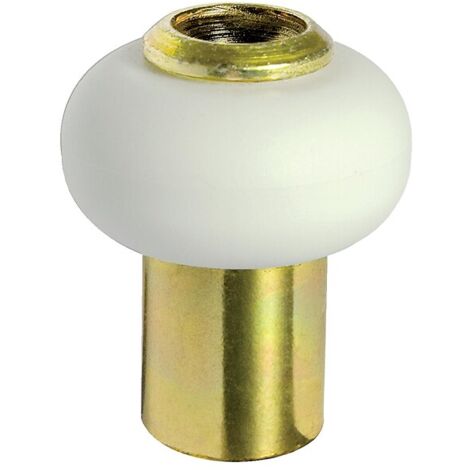 Butoir de sol acier laitonné Ø 30 mm hauteur 37 mm bourrelet blanc avec vis - CIVIC