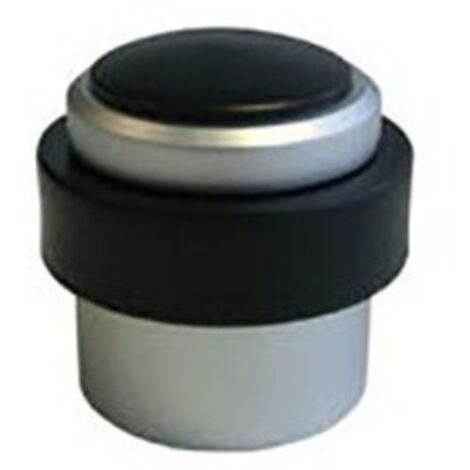 Butoir de sol avec cheville + vis alu  aspect alu anodisé - Ø37 x H.37 mm - 221