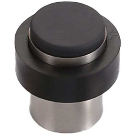 Butoir de sol - diamètre 46 mm Argent Aluminium anodisé A visser, butée de porte en caoutchouc en acier inoxydable, anti-collision et silencieuse