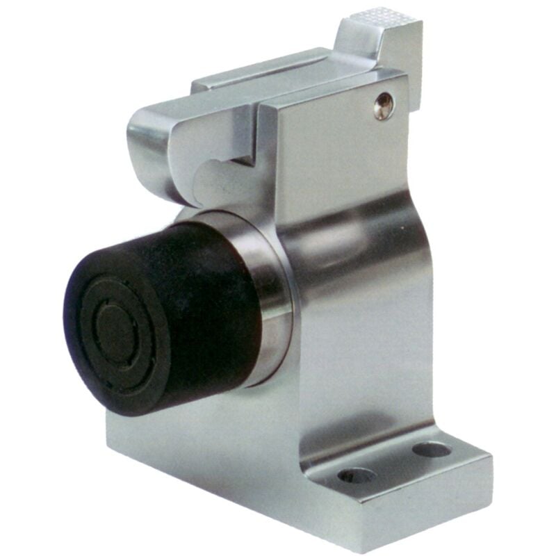 KWS - Butoir de sol argent série lourde à ressort et blocage 105202