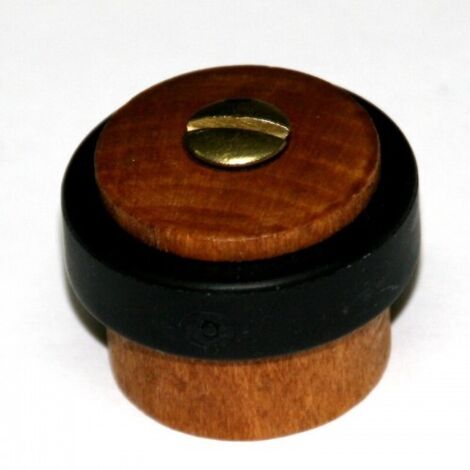 Butoir de sol parquet hêtre verni Ø 35 mm hauteur 27 mm bourrelet noir avec vis - CIVIC INDUSTRIE