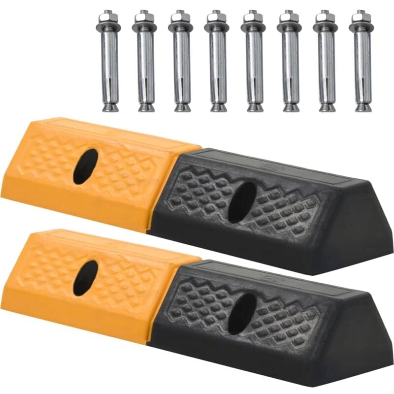 Vidaxl - Butoir de stationnement 2 pcs Caoutchouc 49 x 15 x 9 cm