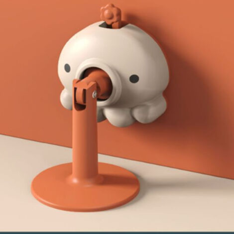 Butoir Porte Silicone Octopus, Sans Clou, Abs Silicone Adhésif, Orange, Anticolision Silencieux Salon Salle Bain Maison