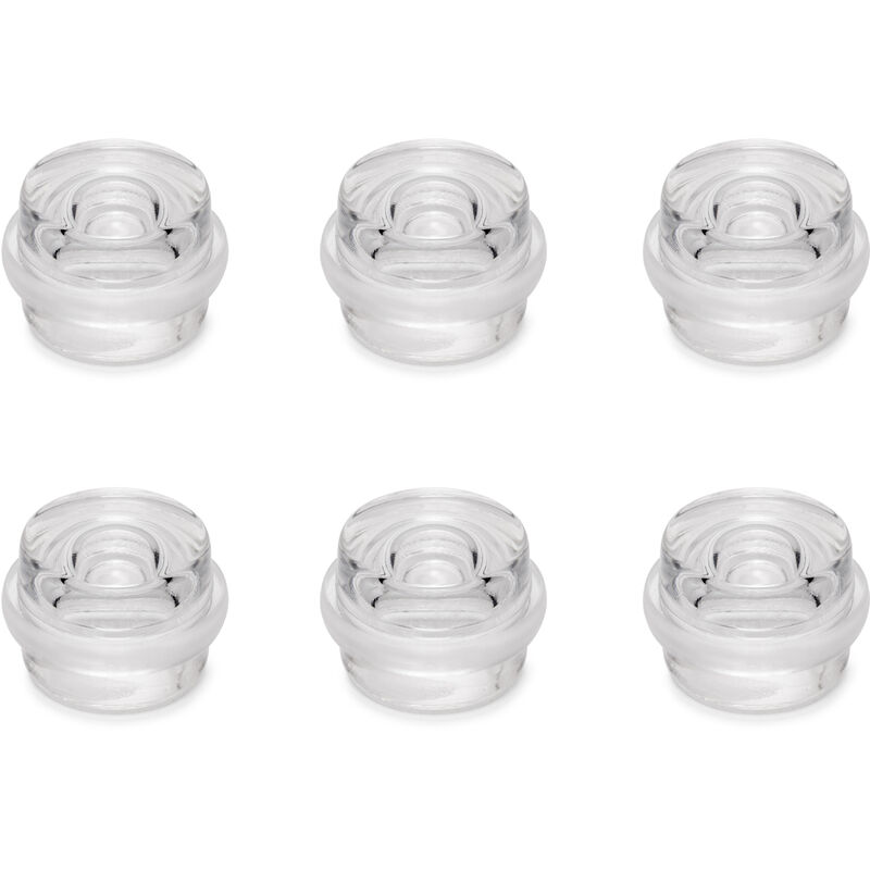 Emuca - Lot de 6 butées de porte cylindriques adhésives, fixation au sol, Plastique, Transparent