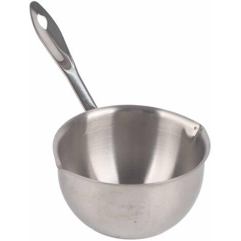 Butter Warmer Pot All in One Flat Induction Bottom Stainless Steel Mini Butter Hot Pot Milk Pot Small Saucepan 300ML