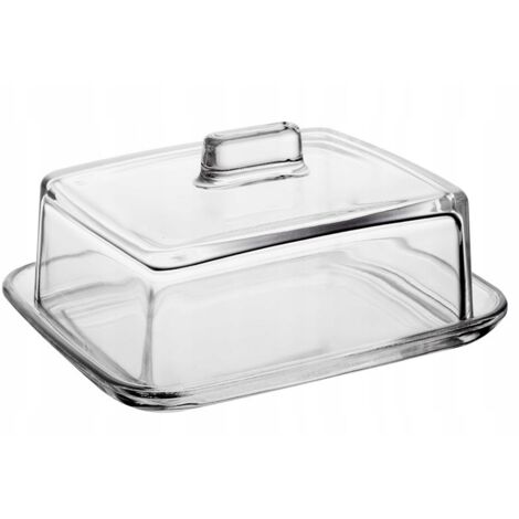 Butterdose aus Glas, Butterdose, Butterbehälter mit Griff, JasŁo