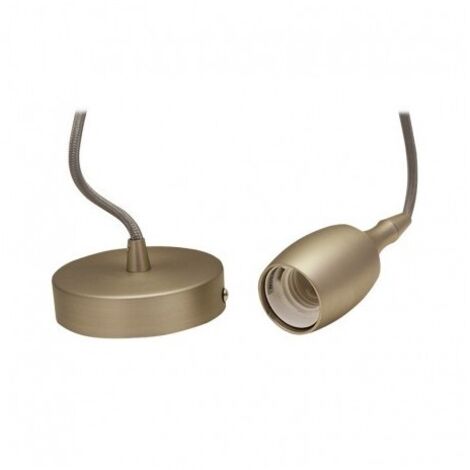 BUTTERFLY E27 DOUILLE METAL CLOCHE LONGUE MAT NICKEL + CABLE 2M MIIDEX VISION-EL 5022