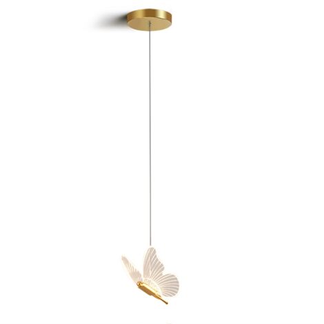 TLILY Butterfly LED Pendant Lights Nordic Golden Bedside for Living Room A