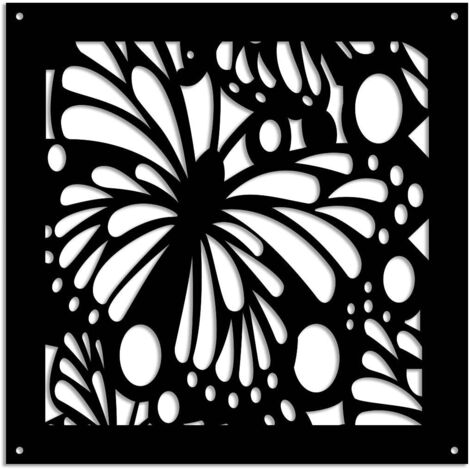 BUTTERFLY - Pannello in PVC traforato - Parasole - Colore: nero - Misura: 48x48 cm
