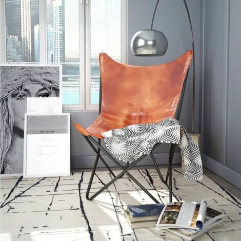 Butterfly-Sessel Braun Echtleder CFW331833