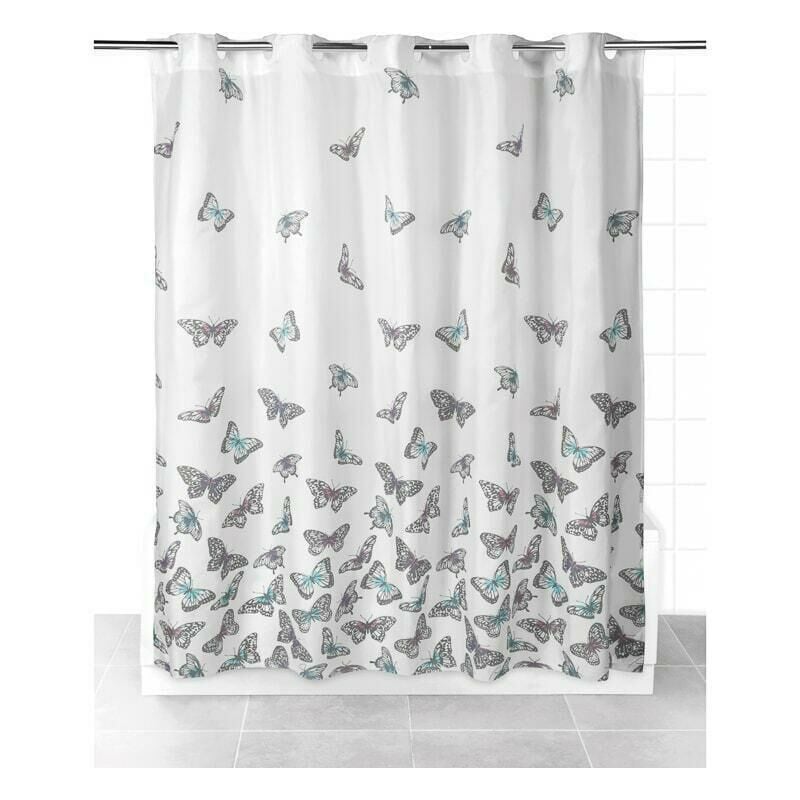 Butterfly’s Hookless Shower Bathroom Curtain 180cm 185cm Machine Washable