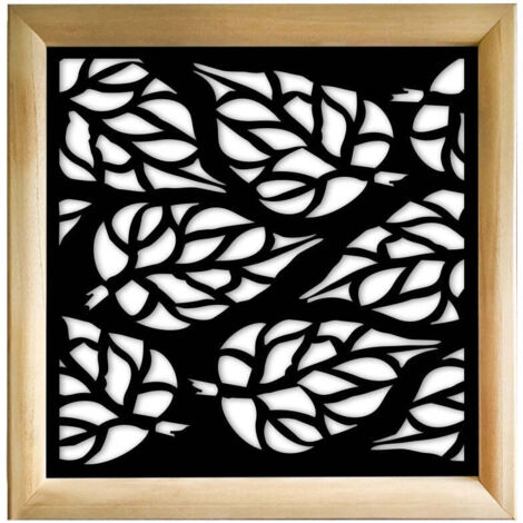 BUTTERLEAF - Moduli Decorativi in Legno e PVC - Colore: nero - Misura: 48x48 cm