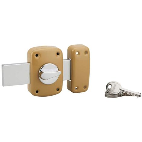 Button Lock Garage Door Security 5-Pin Brass Cylinder 3 Notched Keys Epoxy Bronze