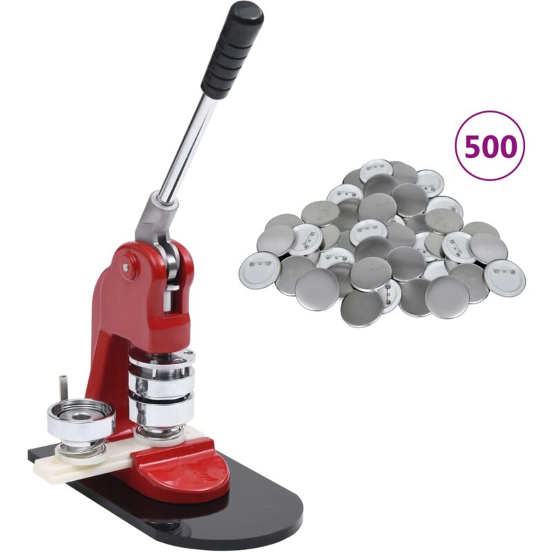 Buttonmaschine Mit 500 Button-teilen 37 Mm - Vidaxl