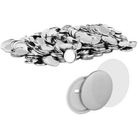 Buttonrohlinge 1.000 St. Ansteckbuttons Ø 25mm Buttons Rohlinge Metall Folie PET - Silbern