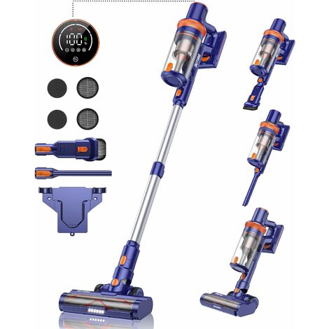 BuTure VC40 Akku Staubsauger,33000Pa Staubsauger Kabellos mit Mini-Turbodüse & Touch Screen,bis zu 50 Min.Laufzeit,VC40 Kabelloser Anti-Tangle-Staubsauger,270° Elektrobürste,Abnehmbarem Akku