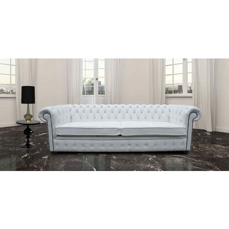 Large white leather deals sofa