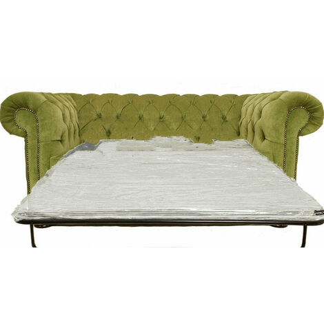 Buy sage green Chesterfield sofa bed at DesignerSofas4U
