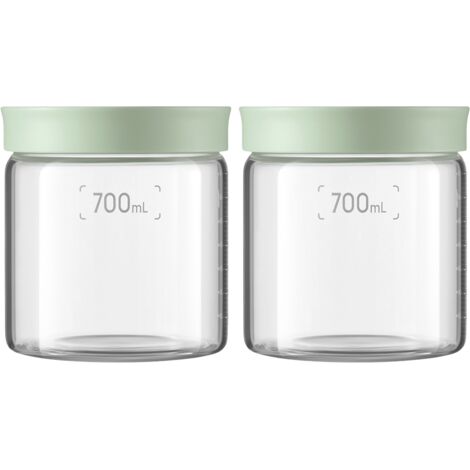 BUYDEEM 700 ml Glasbehälter mit Deckel in gemütlicher grünlicher Farbe, Modell CS1014