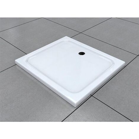 BuyLando 100x90 cm Duschtasse – Flache Acryl Duschwanne – mit 5 cm Höhe