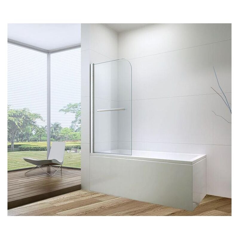 Buylando - 120x140 cm - Pare-baignoire moderne en verre véritable esg