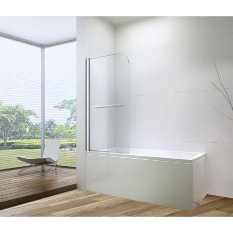 BuyLando -  120x140 cm - Pare-baignoire moderne en verre véritable ESG