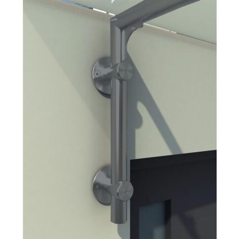 BuyLando - 1x L Support pour auvent en verre - acier inoxydable RAL7016 Anthracite