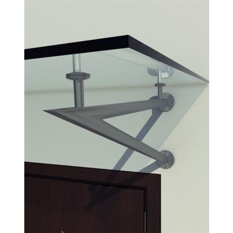 BuyLando - 1x V Support pour auvent en verre - acier inoxydable RAL7016 Anthracite