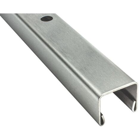 BuyLando - 2440x15x11 mm Edelstahlprofil - Bodenprofil - Einsatzprofil für Duschen - U-Profil V2A (304)  Gebürstet