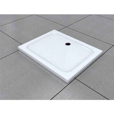 BuyLando 90x75 cm Duschtasse – Flache Acryl Duschwanne  –  mit 5 cm Höhe