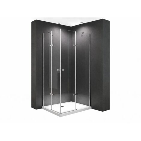 BuyLando 90x75x180 cm Eck Duschkabine Klarglas inkl Duschtasse