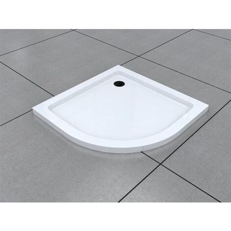BuyLando 90x90 cm Viertelkreis Duschtasse – Flache Acryl Duschwanne  –  mit 5 cm Höhe - R55