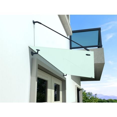BuyLando FR-Str7016 150x90 cm Baldacchino in vetro con supporto - smerigliato
