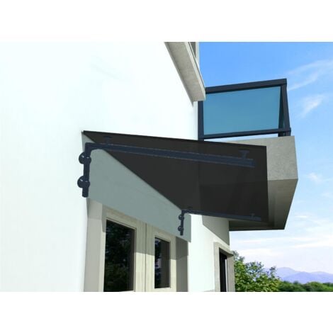 BuyLando GR-L7016 150x90 cm Baldacchino in vetro con supporto - grigio