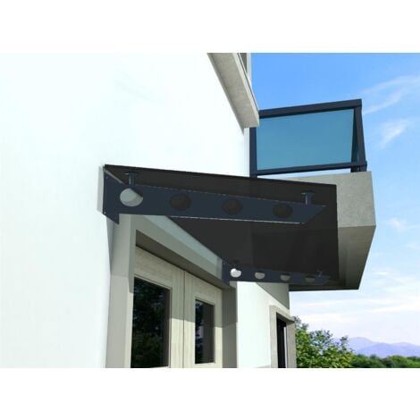 BuyLando GR-S7016 150x90 cm Baldacchino in vetro con supporto - grigio